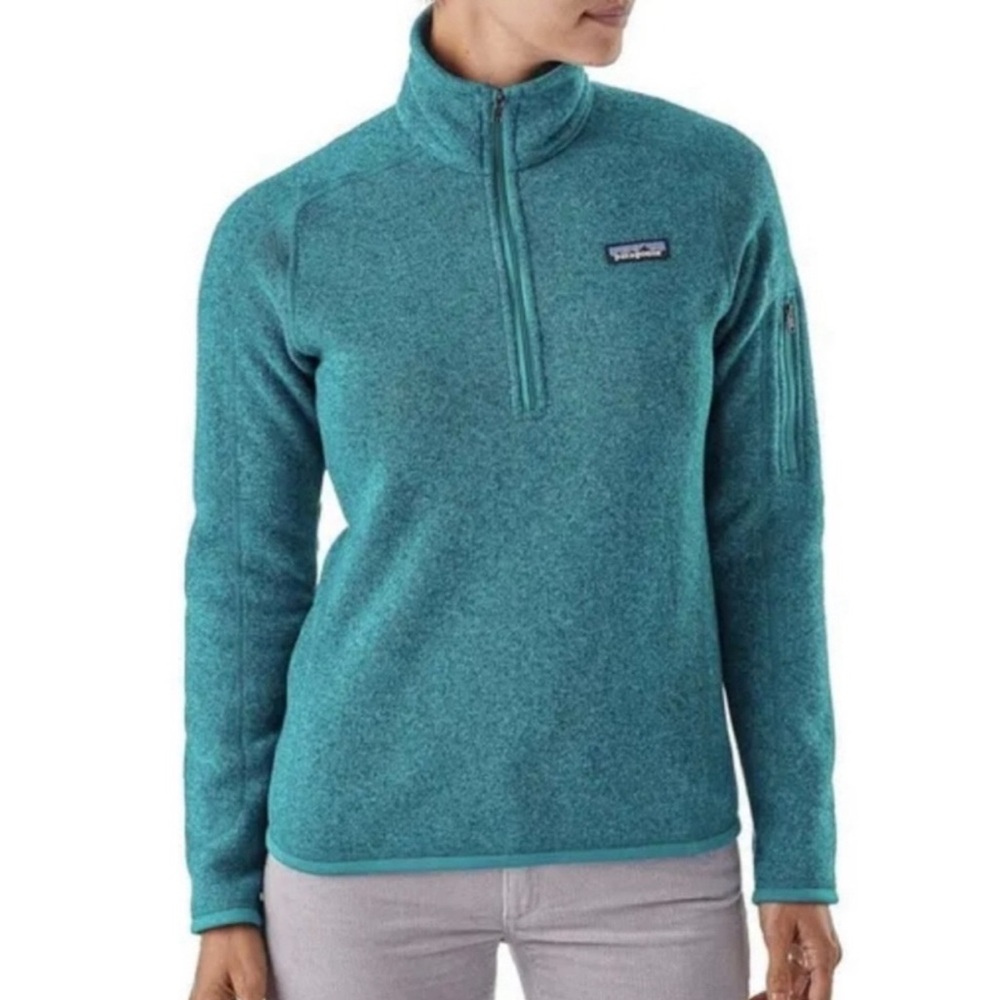 Patagonia Teal Quarter-Zip Fleece Pullover